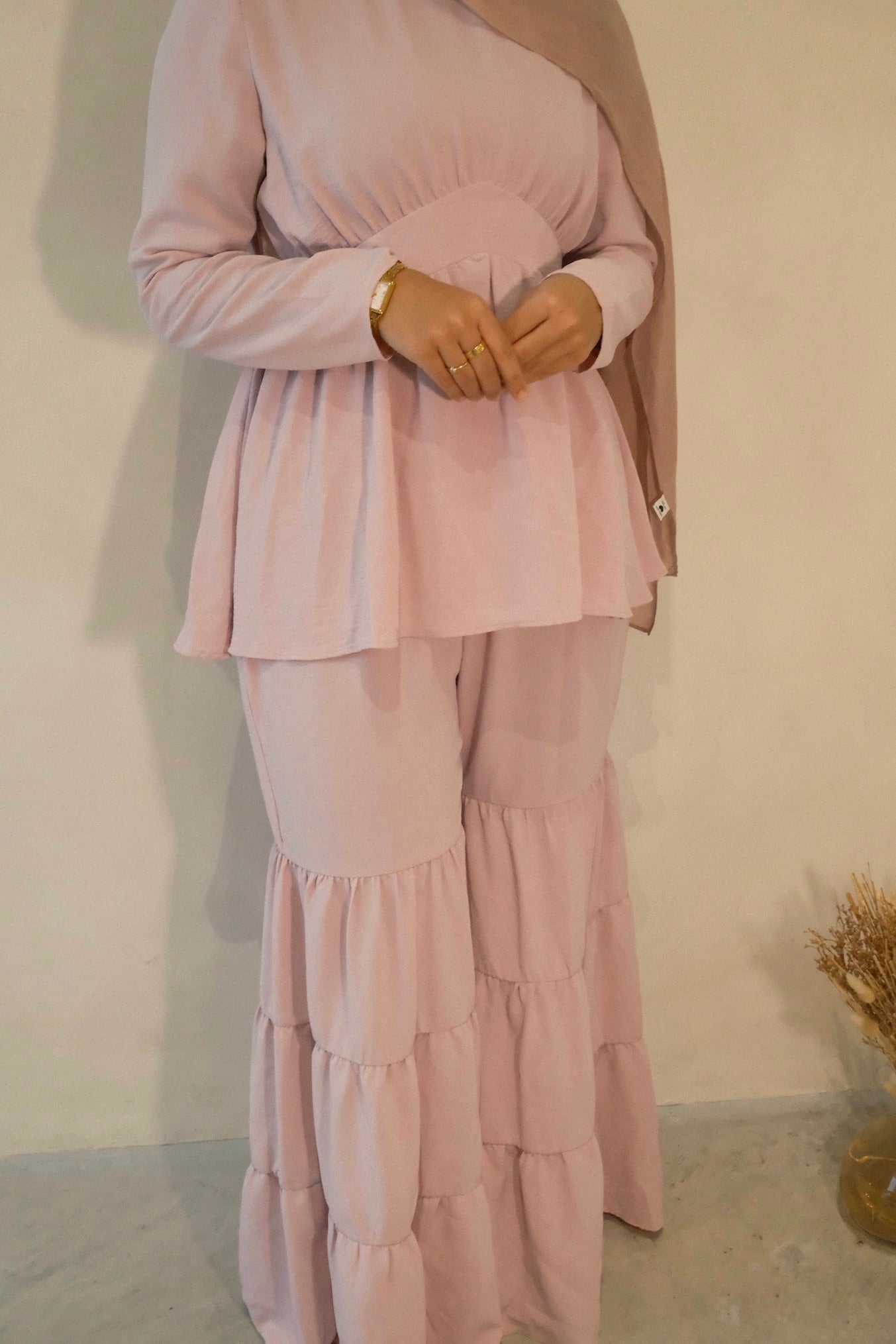 Layla Matching Top & Pant Set - Mink