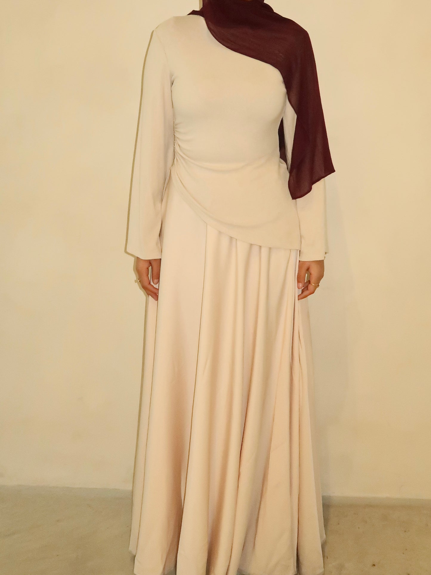 Ammara Asymmetrical Set - Pearl