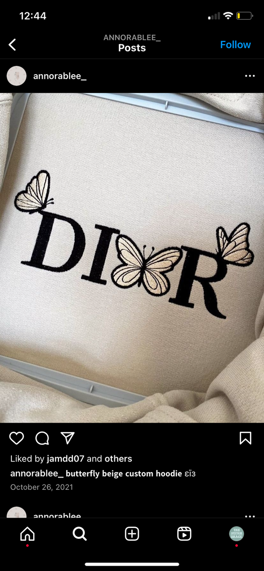 Butterfly Sand Embroidered Sweatshirt