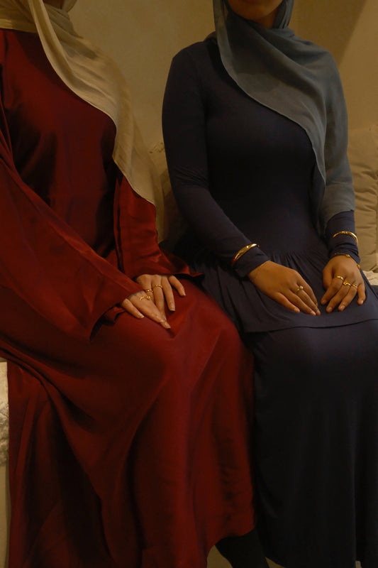 Saudah Satin Tie-Back Dress - Ruby