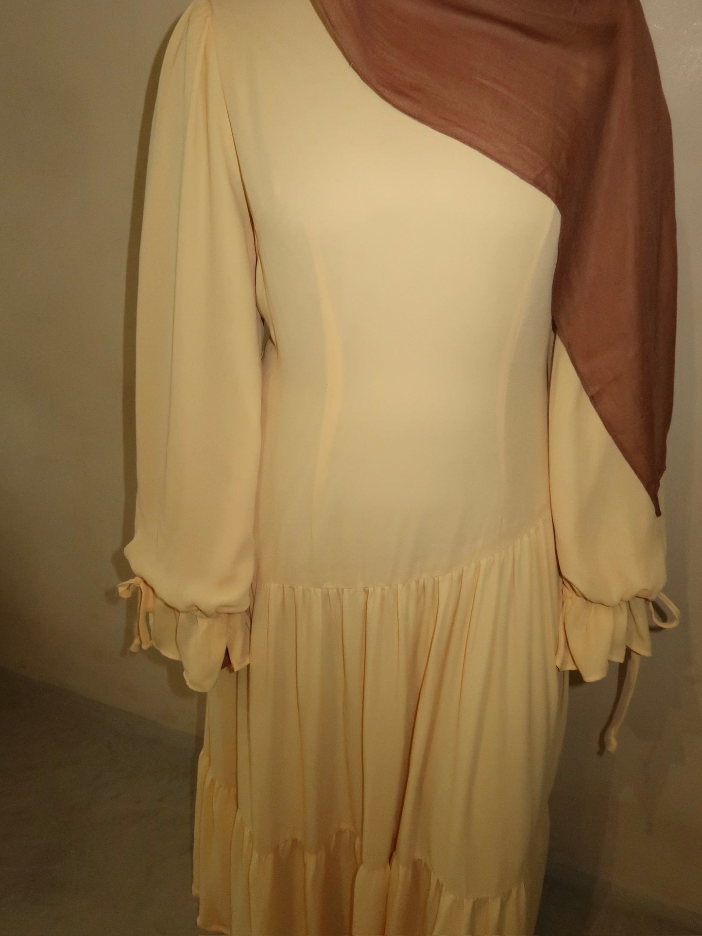 Aymun Drop-waist Asymmetrical Dress - Butter
