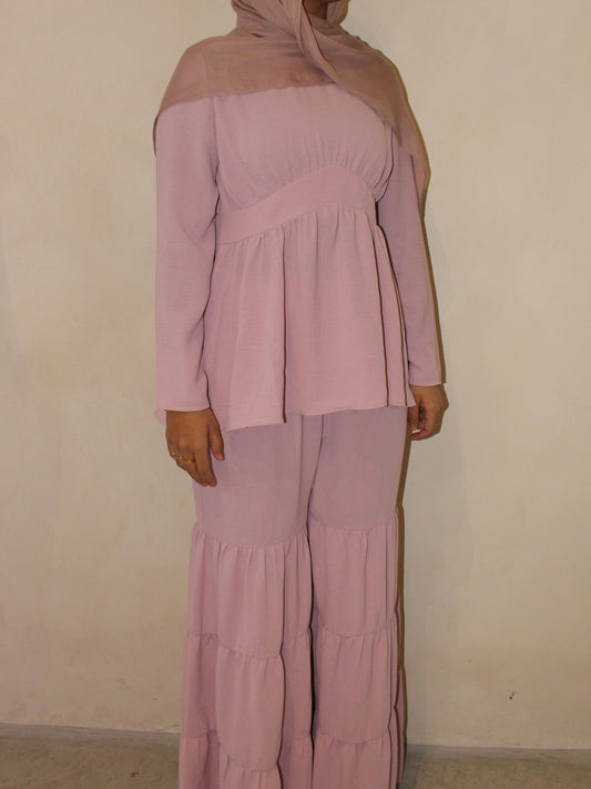 Layla Matching Top & Pant Set - Mink